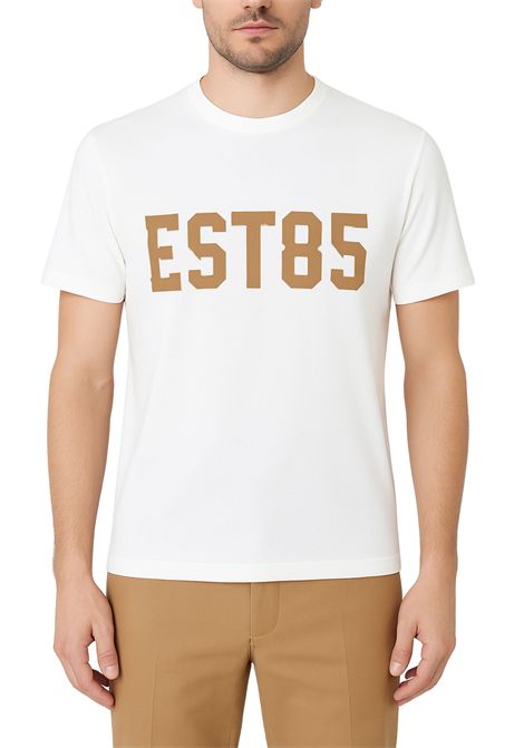 Paolo Pecora  T-shirt Uomo Bianca con Stampa EST85 Paolo Pecora | F03440031321